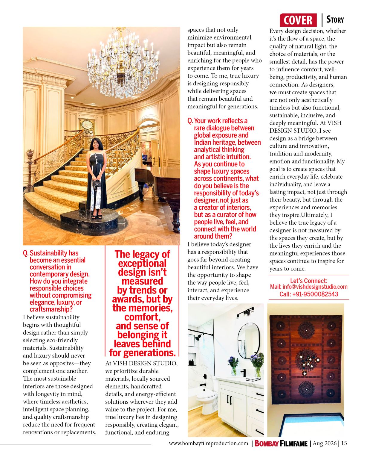 Bombay FilmFame cover story closing spread on sustainability and design legacy